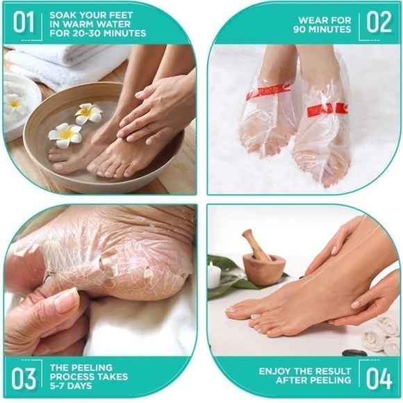 Brand New 2 Pack Soft Baby Feet Foot Peel Mask Dead Skin Remover Exfoliating - Picture 3 of 9